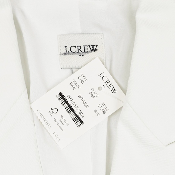 New JCREW Cotton Work Blazer in White - Picture 5 of 5